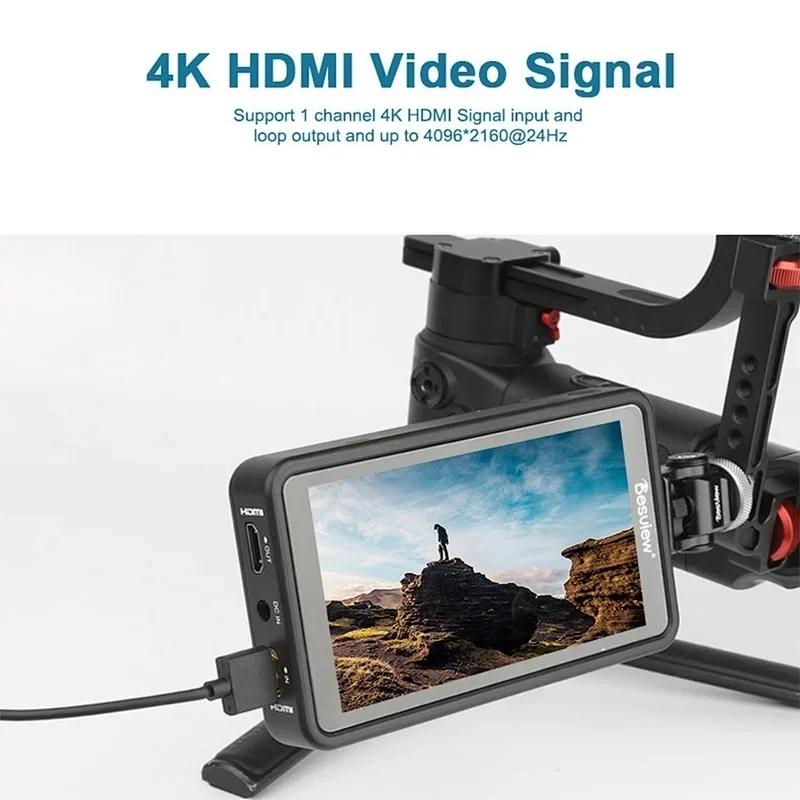 Desview Bestview R5 II R5II 4K HDMI ȣȯ ġ ũ, HDR 3D LUT , 5.5 ġ Ǯ HD IPS ÷ ʵ, DSLR ī޶